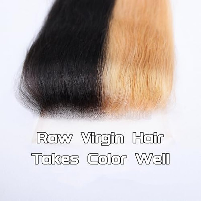 Grand Nature 5x5 HD Lace Closure, Virgin Human Hair Lace Closure Straight, Pre Plucked Natural Hair Line With Bleachable Knots