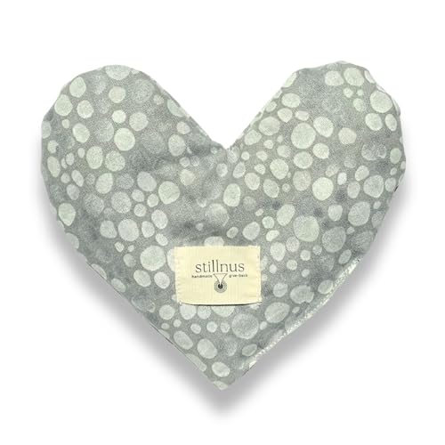 Cooling Eye Pillow with Lavender ? Grey Dot Heart Mask for Puffy Eyes, Stress Relief, Sensory Recovery ? Meditation & Bedtime Calm Gift Under $40