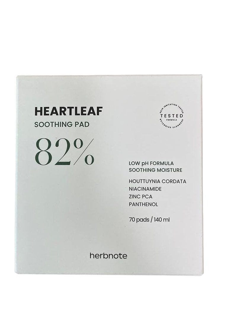 Heartleaf Soothing Moisture Pad - 80% Low-Temperature Extracted Heartleaf & Niacinamide for Acne Control | 70 Pads