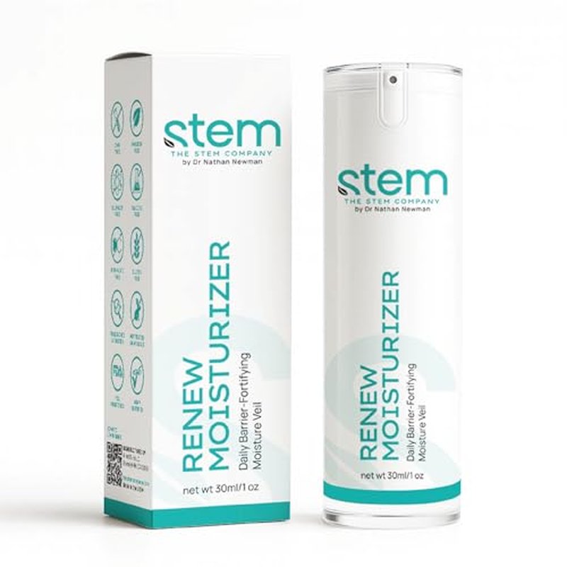 STEM Natural Intelligence ReNew Cream, Daily Face Moisturizer Cream, Luxury Facial Moisturizer for Women and Men, Premium Facial Skin Care Products with Antioxidants, Neck and Face Cream, 1 oz