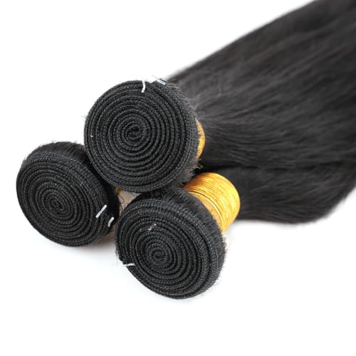 Human Hair Bundles Straight Brazilian Virgin Straight Human Hair 3 Bundles Weaves 100% Unprocessed 16 18 20inch Bundles Natural Black