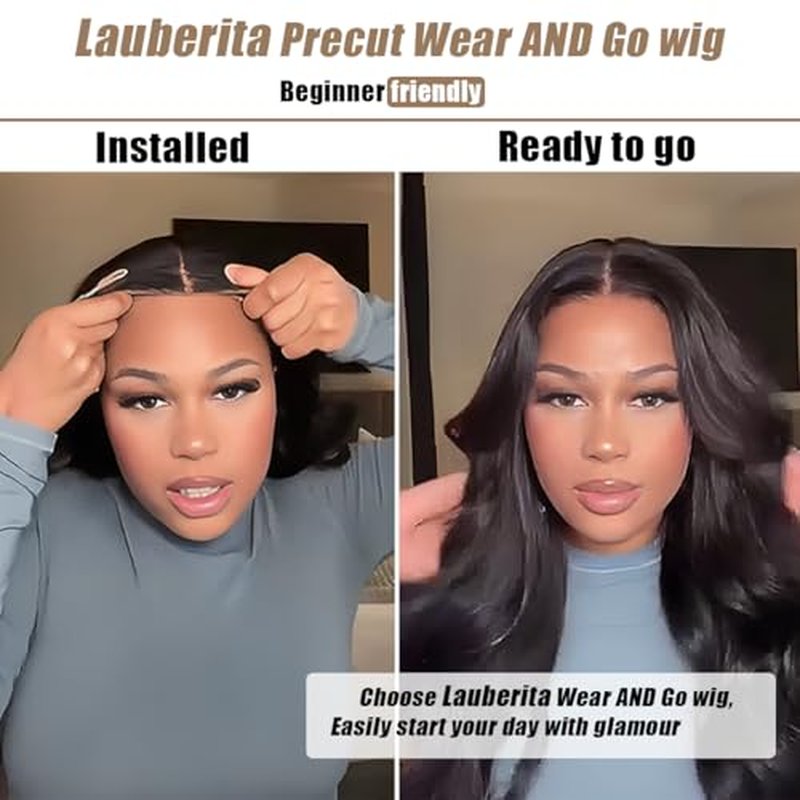 30 Inch 5x5 HD Lace Closure Wigs Human Hair Glueless Wigs Pre Plucked Pre Cut for Beginners 180% Density Body Wave Lace Front Wigs Human Hair Glueless Wear and Go