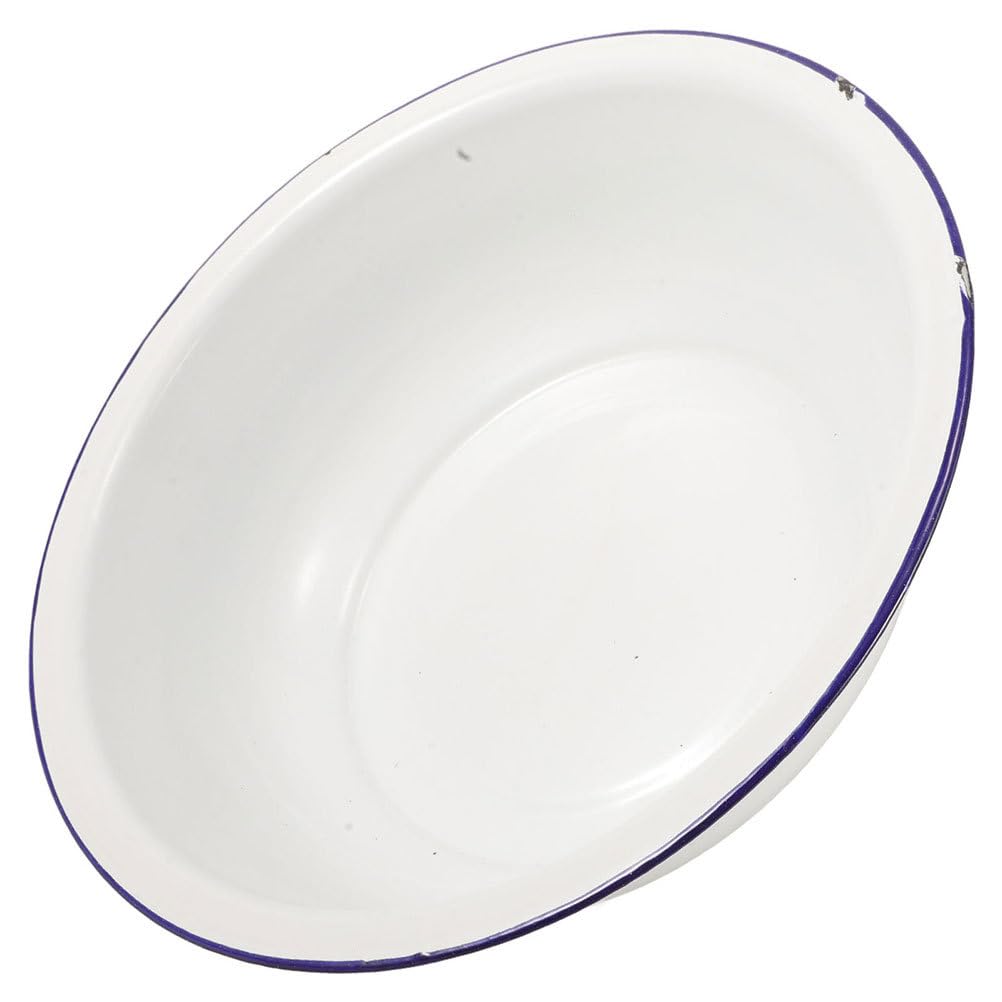Healeved Enamel Wash Basin 32cm Large Enamel Mixing Bowl Face Washing Basin ware Salad Bowl Soup Bowl Sourdough Bowl Footbath