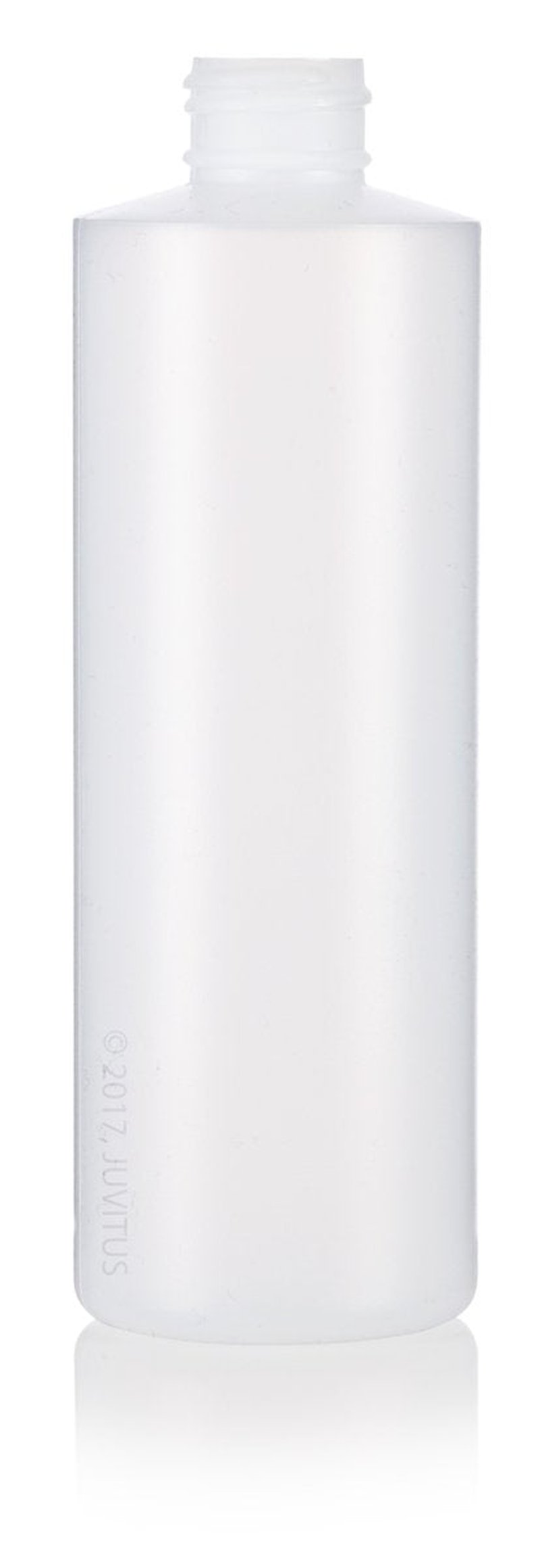 JUVITUS 8 oz / 250 ml Professional Natural Clear Refillable Plastic Squeeze Bottle with Wide Black Disc Cap Lid (12 pack)
