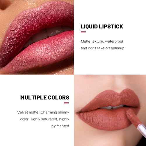ZUK Pudaier 14Pcs Velvet Matte Lip Gloss Set, Long Lasting Non Stick Liquid Lipstick for Women Girls High Pigmented Lip Makeup Kit Mother's Day Gifts