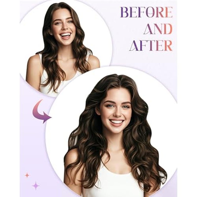LaaVoo Sew in Hair Extensions Human Hair Balayage Brown Weft Hair Extensions Sew in Doble Weft Extensions Dark Brown Ombre Light Brown 20 Inch 100g