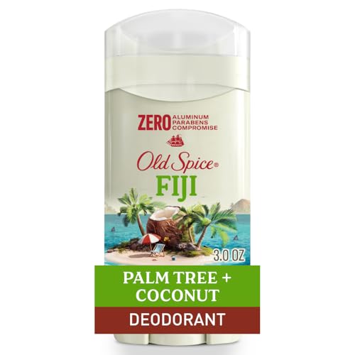 Old Spice Aluminum Free Deodorant for Men, 24/7 Lasting Freshness & Long Lasting Scent, 24/7 Sweat & Odor Protection, Fiji with Palm Tree + Coconut Scent, 3.0 oz