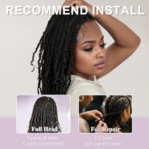 Afro Kinkys Bulk Human Hair Kinky-Curly 100% Real Human Hair for Twist, Braiding, Dreadlocks & Sister Locs, Natural Soft Pre Fluffed, Can Be Dyed Bleached (#1B Natural Black, 16 Inch)