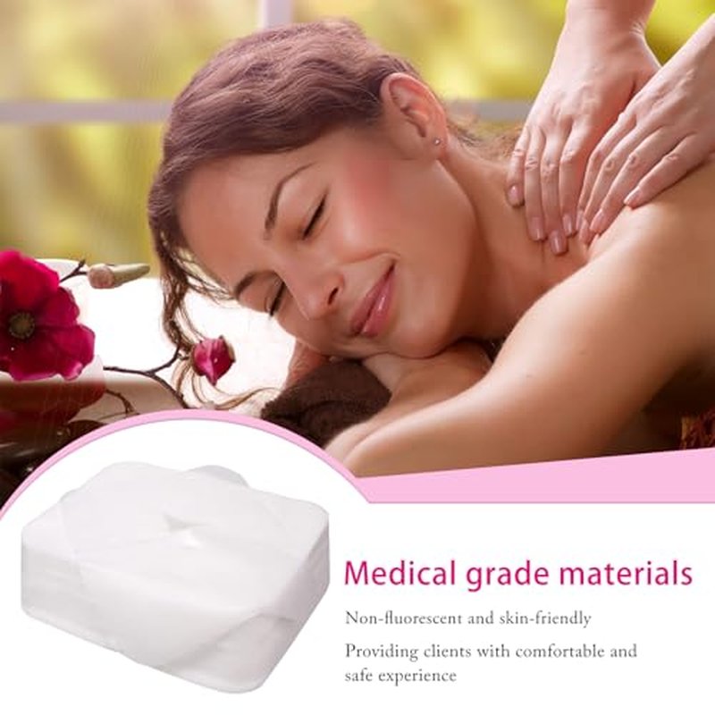 Disposable Face Cradle Covers 500 Count, Medical-Grade, Luxurious, Soft Nonwoven Face Cradle Cover for Massage Table & Chair, Disposable Headrest Covers 16''*12'', White