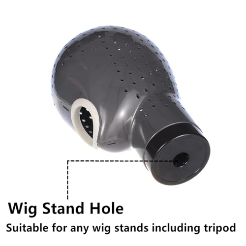 HOMEGOAL Hair Dryer Wig Stand Holder Mannequin Head, Drying Wig From Inside to Outside, Quickly, Easily, For Lace Scalp Cap Net (Dark Grey)