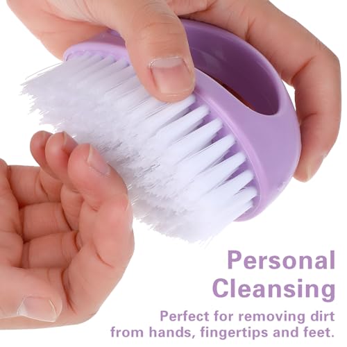 Hand Nail Brushes, 2pcs Grip Clean Heavy Duty Nail Brushes for Cleaning Fingernails Nylon Firm Stiff Bristles Deep Clean Scrubber for Mechanics Gardeners Hand Under Nails Toes(Green, Purple)