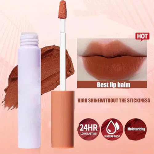 Lips Staining Lip Oil Doesn't Stick, Doesn't Stain and Stays on for 24 hours,Upgrade Waterproof Long Lasting Moisturizing Lip Oil Non-stick to Cup (H)