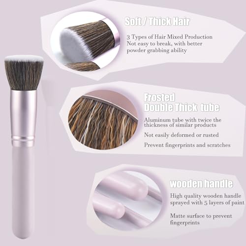 Gift Ready 10 Piece Purple Makeup Brushes Set and 2 Piece Makeup Sponge ? Wooden Handle with Soft Synthetic Bristles, Concealer, Powder ? (Ideal for Christmas, Birthday, Women)