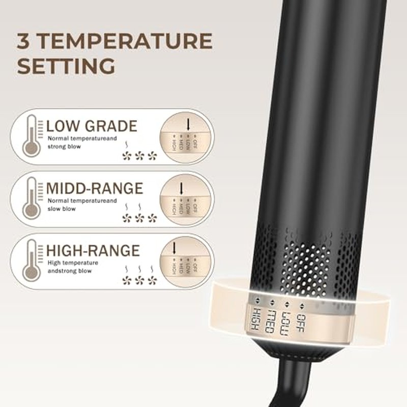 5 in 1 Blow Dryer Brush, Upgrade Hair Dryer Brush Air Curler Air Curling Wrap Styler, Detachable Hot Air Brush Negative Ion Curling Brush Iron, Hair Styling Tools for Drying Curling Straightening