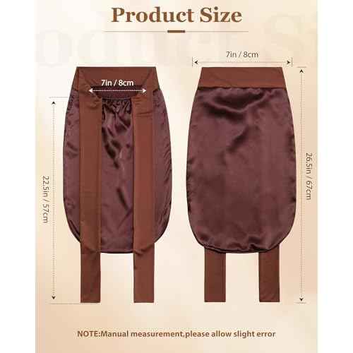 100% Mulberry Silk Bonnet for Sleeping Women Braid Bonnet for Long Hair with Elastic Tie Band Hair Wrap for Braids Curly Hair