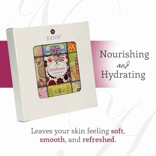 Jolitee French Milled Botanical Soap Sampler Set of 9 - Individually Wrapped Vegetable-Based Mini Soaps with Essential Oils, Shea Butter, and Natural Extracts (Floral Favorites - White Box)