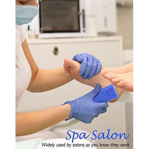 Maryton Disposable Foot Scrubber Pumice Pads, Pedicure Pumice Stone Dead Skin Callus Remover for Feet, 40Pcs (Dark Blue Coarse)