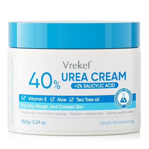 Urea Cream 40% Plus Salicylic Acid 2%, Urea Cream 40 Percent for Feet Maximum Strength, Foot Cream for Dry Heels Cracked