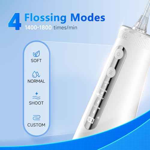 Water Flosser, 4 Modes Cordless Oral Irrigator, Portable and Rechargeable IPX7 Waterproof 110 Days Powerful Battery Life Water Dental Flossers for Cleaning for Home Travel