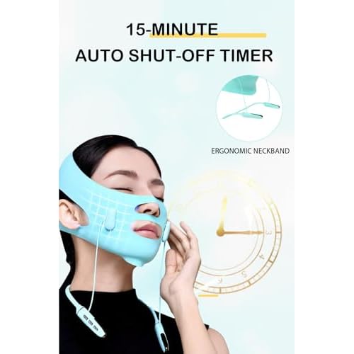 Face Belts with Adjustable Straps,Double Chin Reducer and Face Lift Device with 4 Modes and 5 Gear Adjustable Intensities - Intelligent Double Chin Machine for V-face