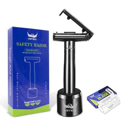 Shaving Razor - Steel Black Double Edge Safety Razor with 10 Spare Blades - 6 Speed Adjustable and 30¡Æ Angle Precision with Superior Blade Rigidity for Men and Women (Black)
