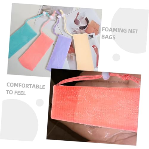 4pcs Soap Bar Shower Bag Lathering Mesh for Face Net Pouch Exfoliating