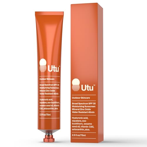 UTU - SPF30 Daily Moisturizer Mineral Sunscreen | Hyaluronic Acid, Squalane, Vitamin C+E | Clean, Reef Safe, Cruelty Free, Broad Spectrum (75 mL | 2.5 fl oz)