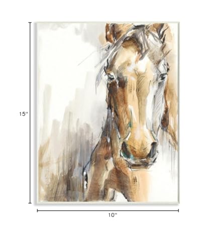 Stupell Industries Horse Portrait Orange Brown Animal Watercolor Painting Wall Plaque Art Design By Artist Ethan Harper