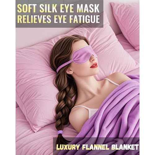 Spa Gift Baskets for Women - 12-Piece Self Care Kit with Soy Candle, Bath Salts, Purple Blanket, Insulated Tumbler, Eye Mask & More ? Unique Mothers Day, Birthday, or Get Well Soon Gifts for Women