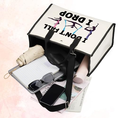 BWWKTOP Aerialist Cosmetic Makeup Bag Aerial Yoga Gifts I Don't Fall I Drop Aerial Dancer Makeup Zipper Pouch Bag Aerial Silk Gifts (I Don't Fall BG)