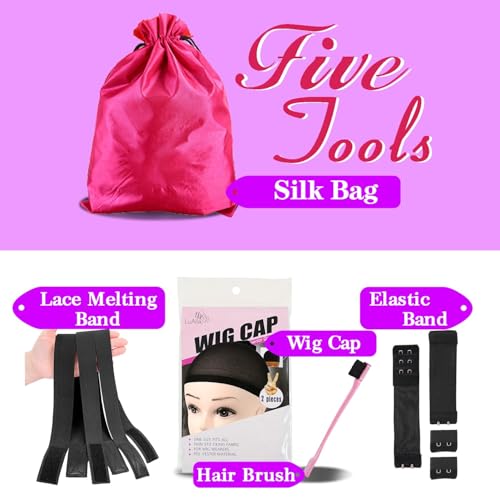 LuAiJa Ombre Brown Loose Wave Glueless Wigs Human Hair 9x6 Highlight Deep Wave Wear and Go Glueless Wigs Human Hair Pre Plucked Pre Cut 16 inch Blonde and Brown Lace Front Wig 200% Density