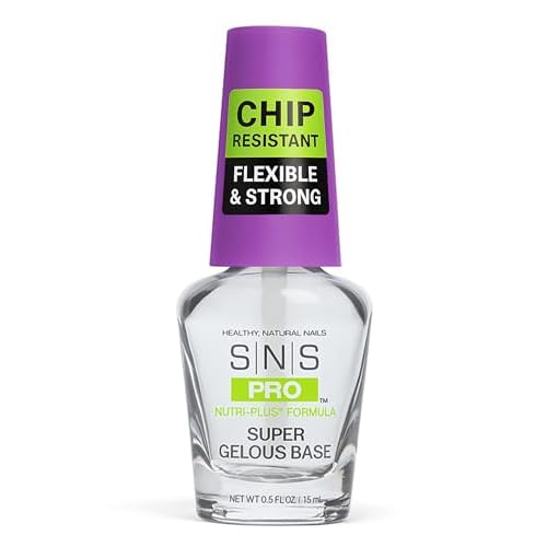 SNS Base Coat Nail Polish for Nail Dip Powder, Super Gelous Base - Long-Lasting & Fast-Drying Nail Strengtheners Gel Base for Premium Colors - Low Odor & No UV Lamp Required - 0.5 oz.