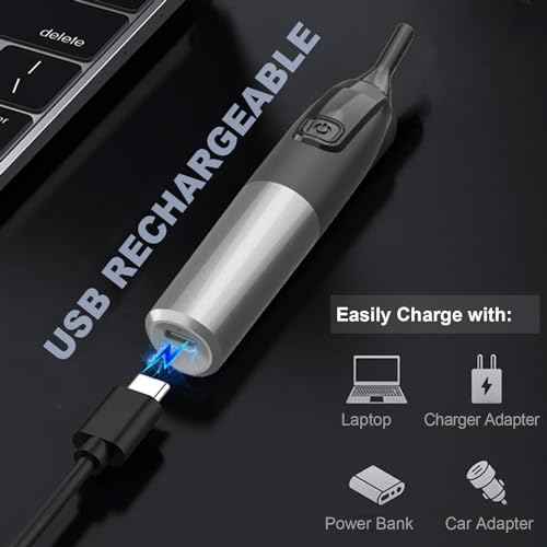 Electric Eyebrow Trimmer for Women, Nose Hair Painless Razor Removal for Men, Mini Epilator for Bikini, Remover for Face, Eye Brow, Nose Hair, Ear Hair, Chin, Peach Fuzz, Lips, Arms, Body (Black)