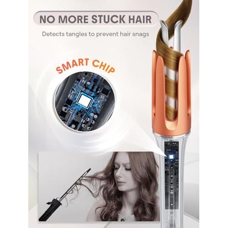 SHEGLAM Automatic Curling Iron 1 1/4 inch with 3 Temperatures Fast Heating, 2-Way Rotation, Anti-Scald, Anti-Tangle Rotating, Automatic Shut-Off for Hair Styling