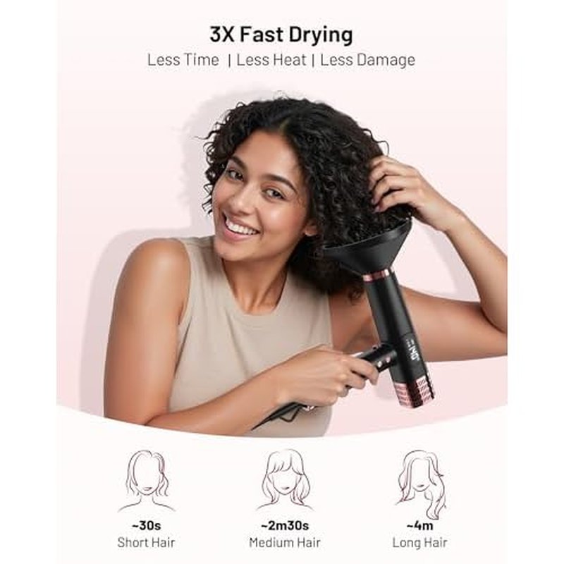 Dual Voltage Ionic Hair Dryer with Diffuser - 1875W High-Speed Blow Dryer for Women, Fast Drying, No Heat Damage, Low Noise, Lightweight, European Travel 110V-120V/220V-240V, Gifts for Women