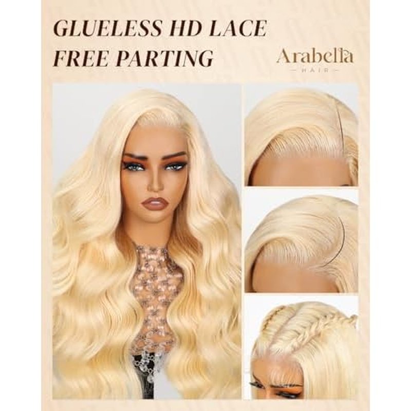 Arabella 5X6 613 Lace Front Wig Human Hair 613 Glueless Wigs Human Hair 240% Density 613 Human Hair Wig Pre Cut Lace and Pre Plucked (18inch, 613 6X5 Body Wave Wig)