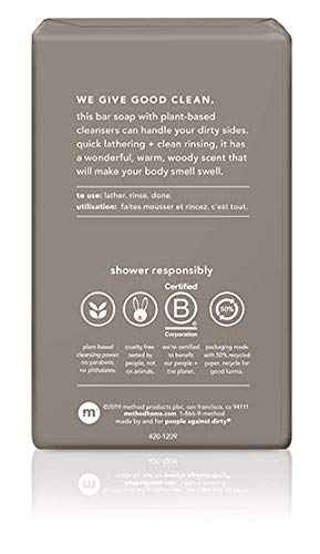 Method Men's - Cedar + Cypress Body Wash 18 Ounce & Cedar + Cyprus Bar Soap - Set of 2