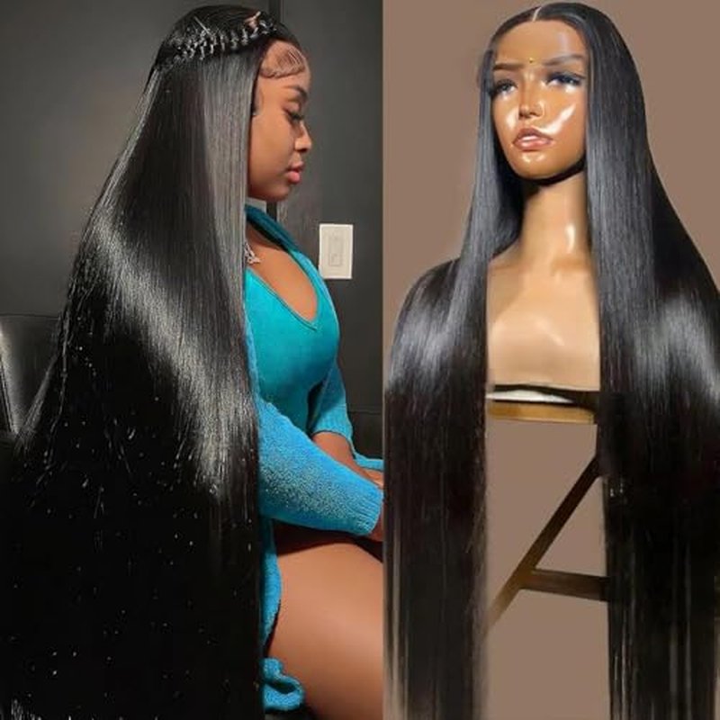 13x6 Straight Lace Front Wigs Human Hair 180 Density HD Transparent Lace Frontal Human Hair Wigs for Women Glueless Wigs Pre Plucked 20 Inch