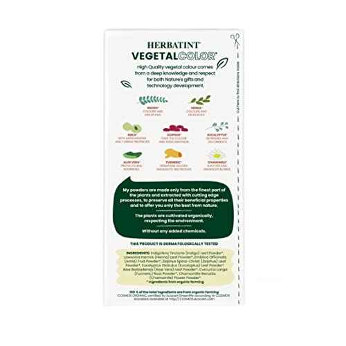 Herbatint Henna Color Organic Hair Dye - Plant-Based Henna Powder & Herbal Formula - Vegan - Rich Brown - 3.5oz