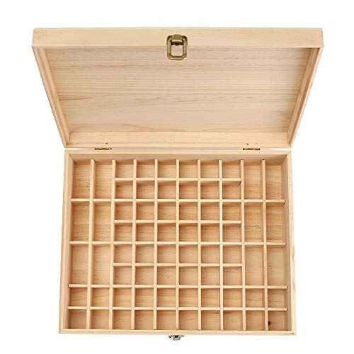 VolksRose Essential Oil Box, Wooden Storage Container Holds 68 Bottles, Multi-Tray Organizer #ob03