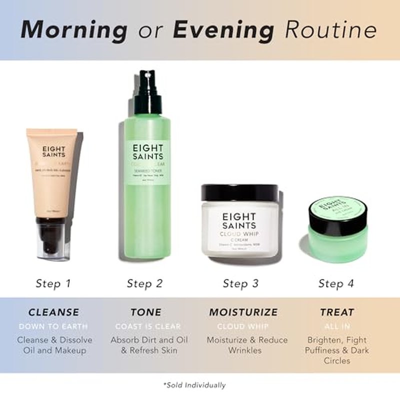 Eight Saints Skincare Cloud Whip Vitamin C Face Moisturizer Day Cream, Natural and Organic Face Cream For Women, Anti Aging Cream For Face To Reduce Fine Lines and Wrinkles, 2 Ounces (Unscented)