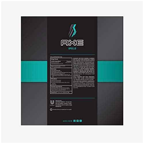 AXE Apollo Gift Set With Body Spray, Antiperspirant & Deodorant Stick and Body Wash for Grooming for Holiday 3 count