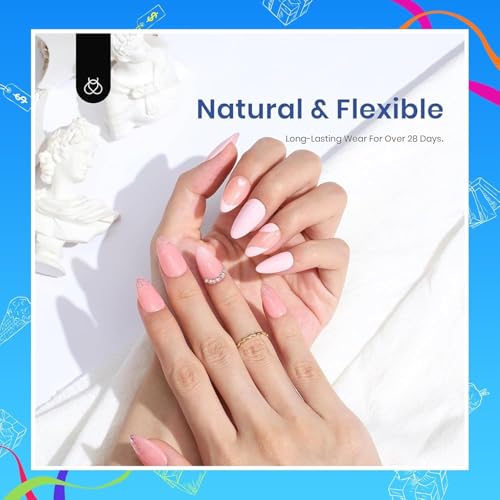 Beetles Gel Nail Extension Kit Almond Shape, Easy 9 in 1 Glue Uv Led Set Etch X Nail Tips Short Almond Half Matte Tips, Gift for Women & Girls, 504 pcs