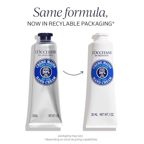 L'OCCITANE 20% Organic Shea Butter Hand Cream, Nourishes & Protects Dry Hands, Fast-Absorbing, Non-Greasy, Leaves Skin Moisturized & Soft, Vegan