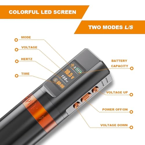 Leve H2 Tattoo Gun - Professional Rotary Tattoo Machine Cordless Tattoo Pen Machine with 4.2mm Stroke & 2000mAh Long-Lasting Battery Cartridge for Tattoo Artists Tattoo Supplies