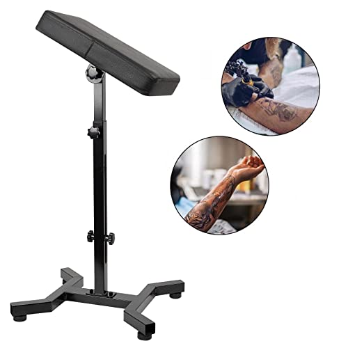 HUOXOU Tattoo Arm Rest, Tattoo Arm Rest Stand, Arm Rest Tattoo, Tattoo Armrest, Four-corner base Stability Strongly, Adjustable Height, Thicken Soft Sponge Pad, Foldable Arm Rest Tattoo for Artist