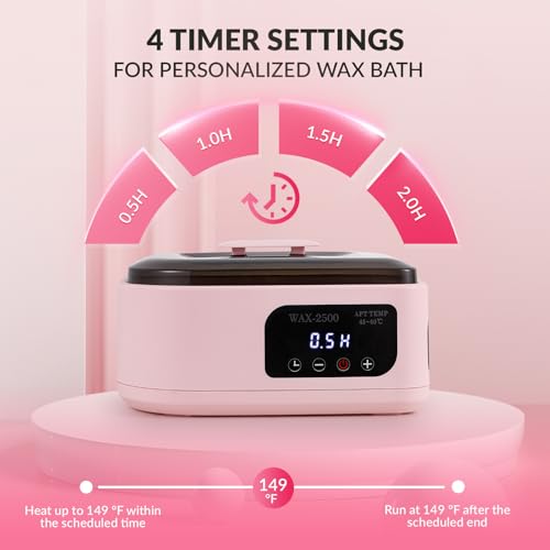 BAOSHISHAN Paraffin Wax Machine for Hand and Feet, 3500ml Hand Wax Paraffin Machine with 5 Pack Refills, 4 Timer Setting Paraffin Wax Machine for Home Spa Moisturizing Arthritis