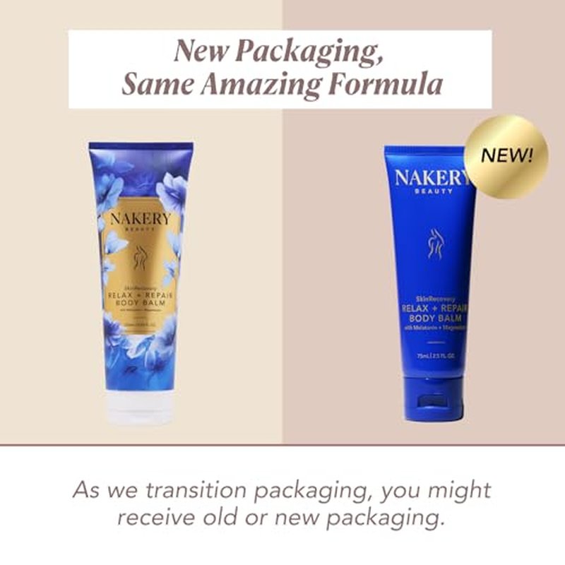 Nakery SkinRecovery Relaxing Magnesium Balm - Skin Tightening Cream for Body with SepiLift & Retinol - Muscle Balm with Melatonin for Restful Sleep - Hydrating Dry Skin Cream with Shea Butter