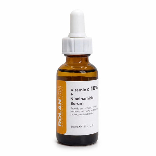 ROLANYIN Vitamin C 10% + Niacinamide Facial Serum Hydration Reducing Fine Lines Wrinkles Skin Firming Anti Aging Formula Boosting Radiance Improving Texture Skin Care