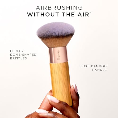 tarte the buffer airbrush finish foundation brush ? Blending Brush for Cream, Liquid or Powder Makeup, Buildable Coverage & Seamless Application for Flawless Airbrush Finish, Vegan & Cruelty-Free